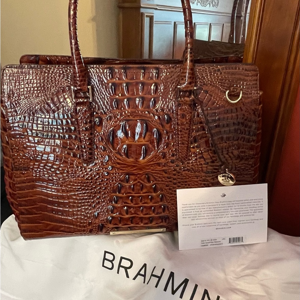 Brahmin Finley Carryall Pecan Melbourne Leather